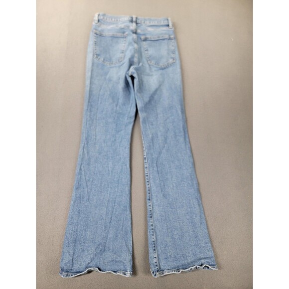 GAP Jeans Womens 6/28R Blue 70s Flare High Rise Stretch Denim Boho Hippie - Picture 12 of 13